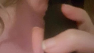 Sucking off my dildo!