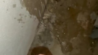 Arab Male Peeing in closed down factory. عربي يتبول 