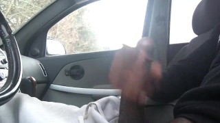 BBC jacking off in public to huge cum surprise 