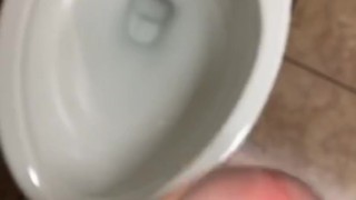 Shooting huge cum load in the bathroom at work