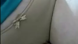 Desperately peeing my beige panties, and showing off my ass!