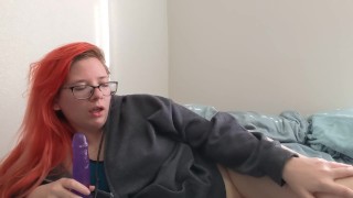 Multiple orgasms on my vibrator, while wearing my friend's jacket. 