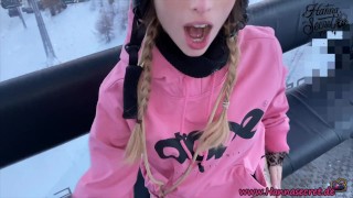 Teeny fickt public mit dem Skilehrer
