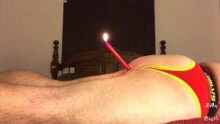 Lighted Candle In Stud's PHAT Ass