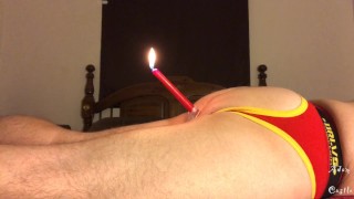 Lighted Candle In Stud's PHAT Ass