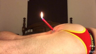 Lighted Candle In Stud's PHAT Ass
