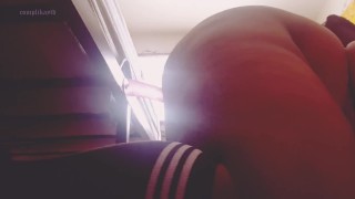 Fucking my dildo in knee high socks