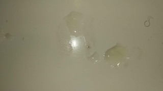 I CUMMED ON THE TOP OF MY TOILET SEAT LEG AND FLOOR