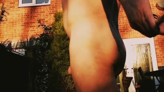 Naked in the garden with the neighbour in the window pt2