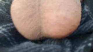 NICE COCK FUCKS FLESHLIGHT PUSSY OUTSIDE IN COLD AIR, FEELS GREAT! 
