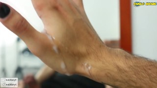 Jerking Off And Shooting A Nice Cum Load In Front Of The Mirror.