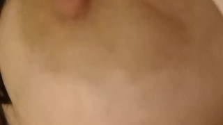 Sexy Brunette Flashes Massive Tits at Bedtime