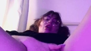Cute Goth Girl Squirts and Fucks Inked Pussy