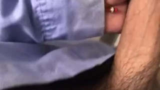 Taking care of morning wood I had at work 