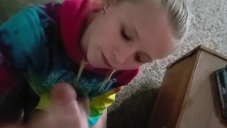Sucking The Throbbing Cock After a Slutty Facial- Cum On My Face Baby! POV!
