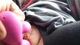 Horny Little Milf Turns 40! Kitty Has A Public Wank In Car To Celebrate!