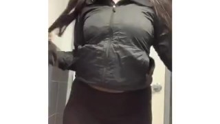 Sneaking Public Bathroom Ebony Fat Pussy Play ‼️ 