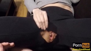 STEP SISTER PISSING HERSELF IN RIPPED YOGA PANTS AND FUCKED BY STEP BROTHER