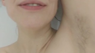 Bathing Breasts and Hairy Armpits Before Shaving My Pits Smooth 