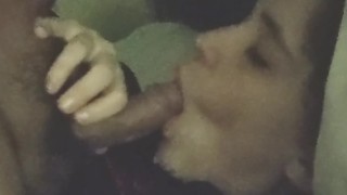 Facial and Slurping with Brief Face Licking Cleanup by Him