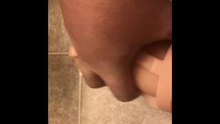 Dildo in ass and pocket pussy on cock