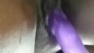 Trying out my new big toy, Black juicy pussy