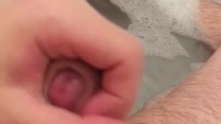 Teen masturbates and cums in bath