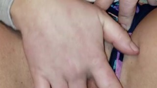 Close up teasing my fat pussy before I go out