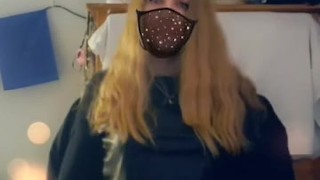 Sexy Sissy Fem Trans Girl Anal Fucking Dildo Lingerie Blonde Slut