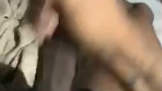 Black twink jacks off and cums before bed