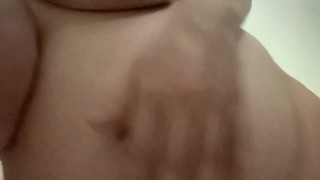 Nipple and titty play in the shower.. freshly trimmed pussy