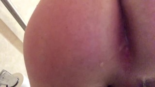 Twink empties boy pussy after spank and fuck