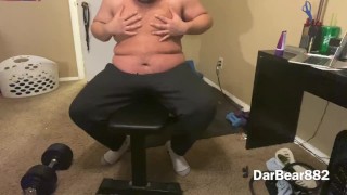 Fat college student takes off all his clothes then uses his fleshlight