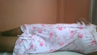Sri Lankan  Ladyboy Shemale in Sexy Nighty