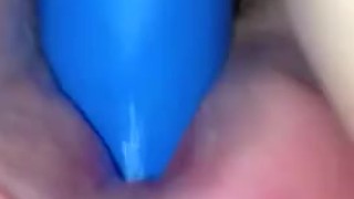 Fucking a blue toy