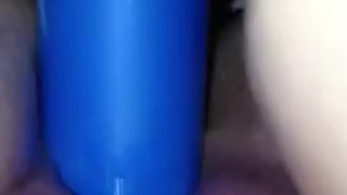 Fucking a blue toy