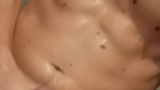 Enjoying myself in the shower, with pee and cum