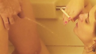 Short Clip - Getting Pissed on in the Tub While I Smoke