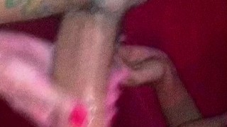 dominant BWC tranny mouthfucks her sub more