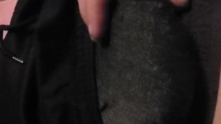 Secretly jerkingoff in closet 