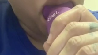 Sucking the fuck out of my vibrator