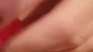 Redhead cumming all over her pink beads and wanting more...........