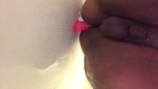 Chubby using dildo