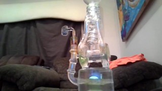 sexy stoner gamer girl smoking playing Witcher3 Dildo sucking & pussy play