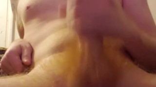 Ginger Masturbates His Big White Cock till He Cums