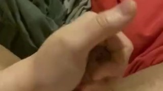 Enjoyed wanking my hard cock for big cumshot 