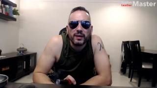 English Leather Master - Worship me after my gym workout as I smoke a Cigar