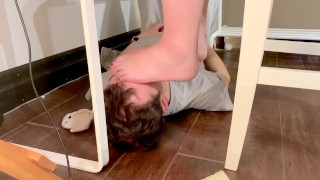 Girlfriend feet on my face after gym