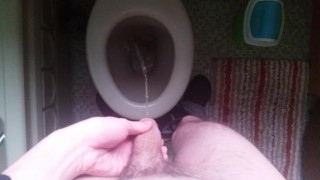 Teen pisses in toilet (short video)