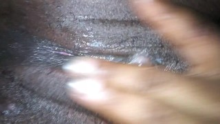 Playing with creampie